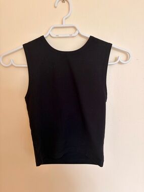Simons Black Sleeveless Crewneck Tank Top, Athletic Wear